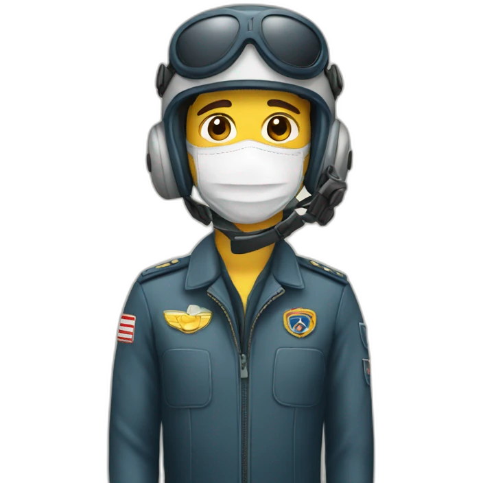Pilote with mask emoji