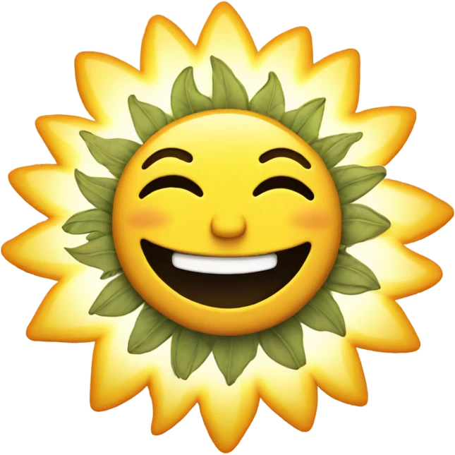 hippie smiling sun emoji