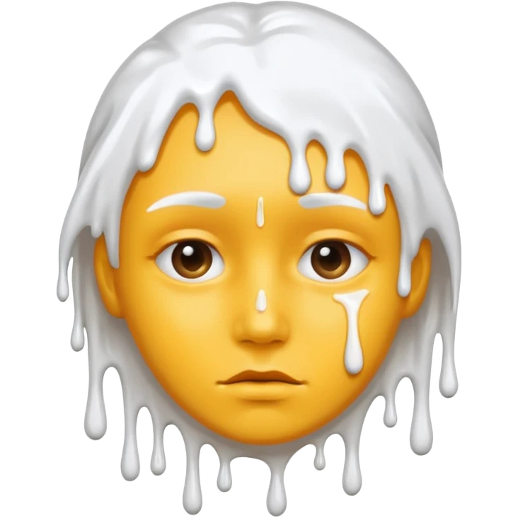 White paint dripping from face emoji