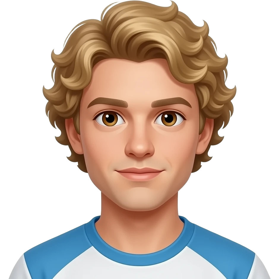 Tommy Winkler 20 year old with blond curly hair brown eys emoji