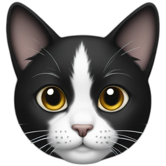 black and white cat emoji