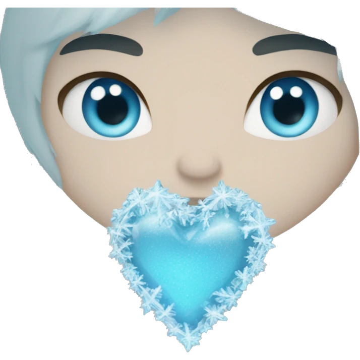 Light blue frozen heart  emoji
