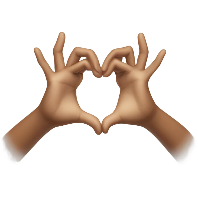 Hand making a heart with the fingers emoji