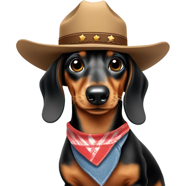 Dapple dachshund dog cowboy emoji