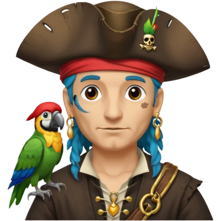 pirate and parrot emoji