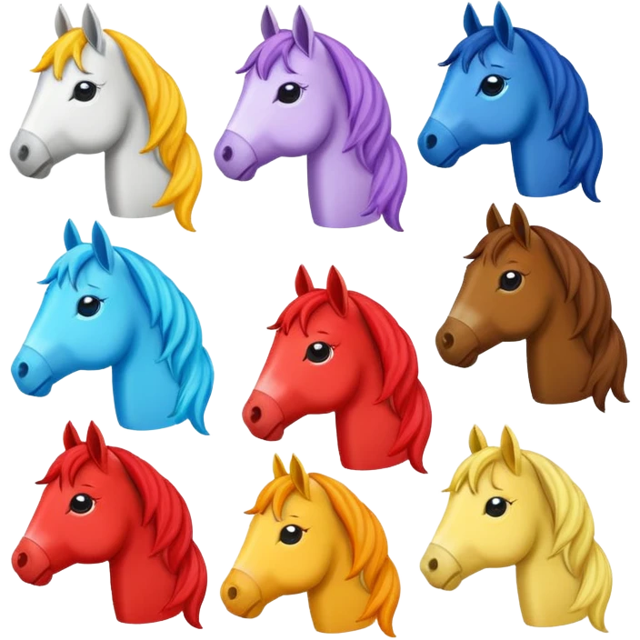 More cartoon horse stickers emoji