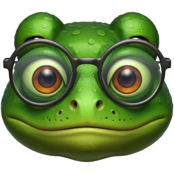 frog with eye glass emoji