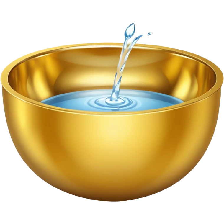 shiny gold bowl top view filled with water emoji