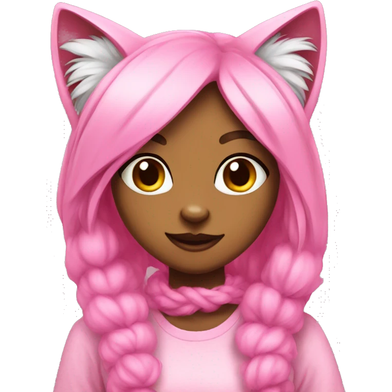 Furry cat girl pink emoji