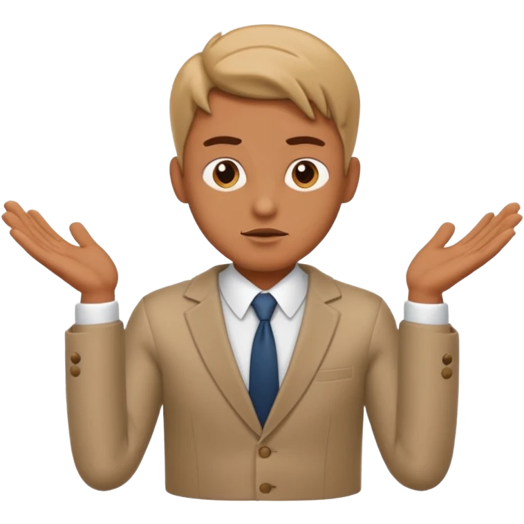 cool confused business men person shrug pose emoji