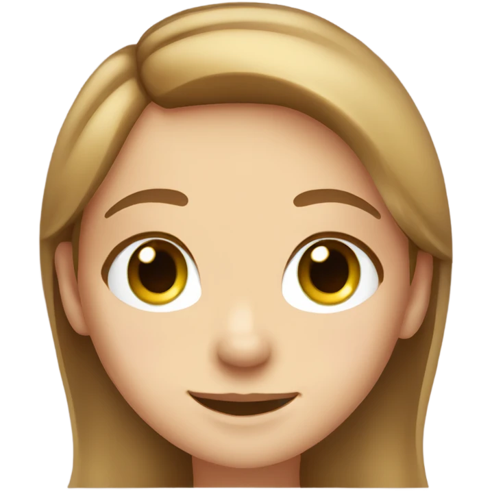 Cute girl smiling big with freckles and green eyes. Light brown hair emoji