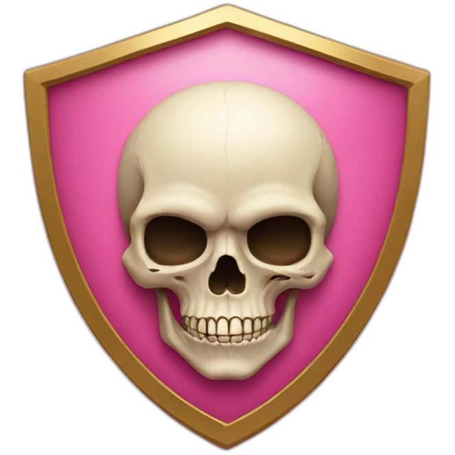 Skull on a pink shield emoji