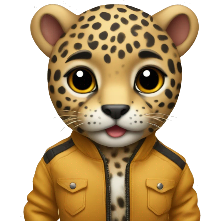  cute baby jaguar wearing a jacket emoji