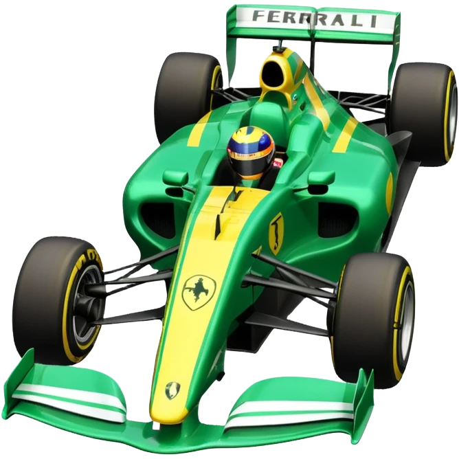 green and yellow ferrari f1 car emoji