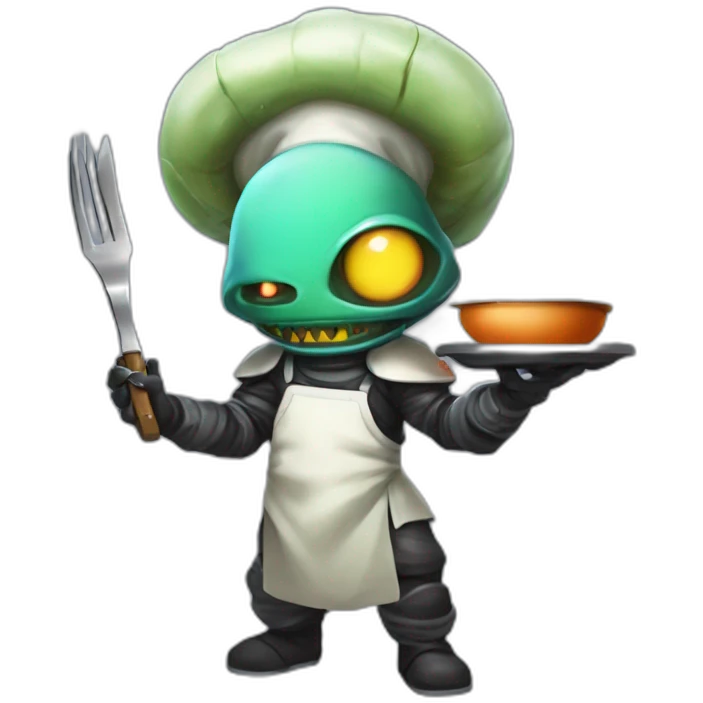alien chef scifi roguelike rpg style inspired by slay the spire digital art emoji