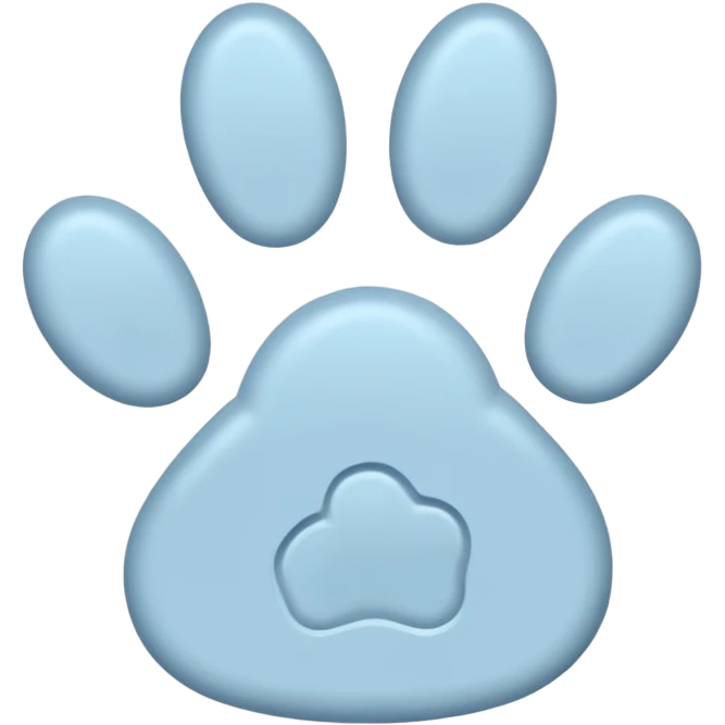 a pastel blue pawprint emoji