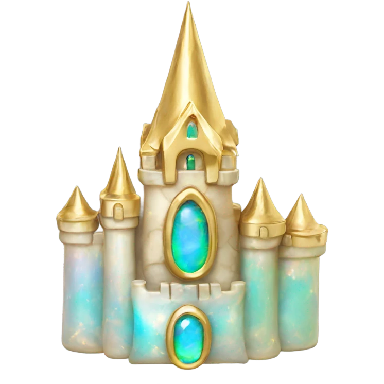 opal crystal gemstone castle gold accent emoji