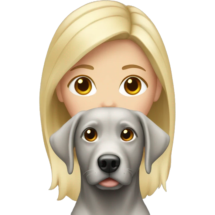 Blonde girl with a silver lab emoji