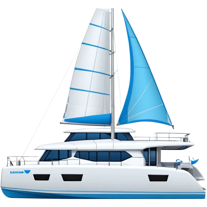 make a 50ft catamaran lagoon styled faceing to the right  emoji