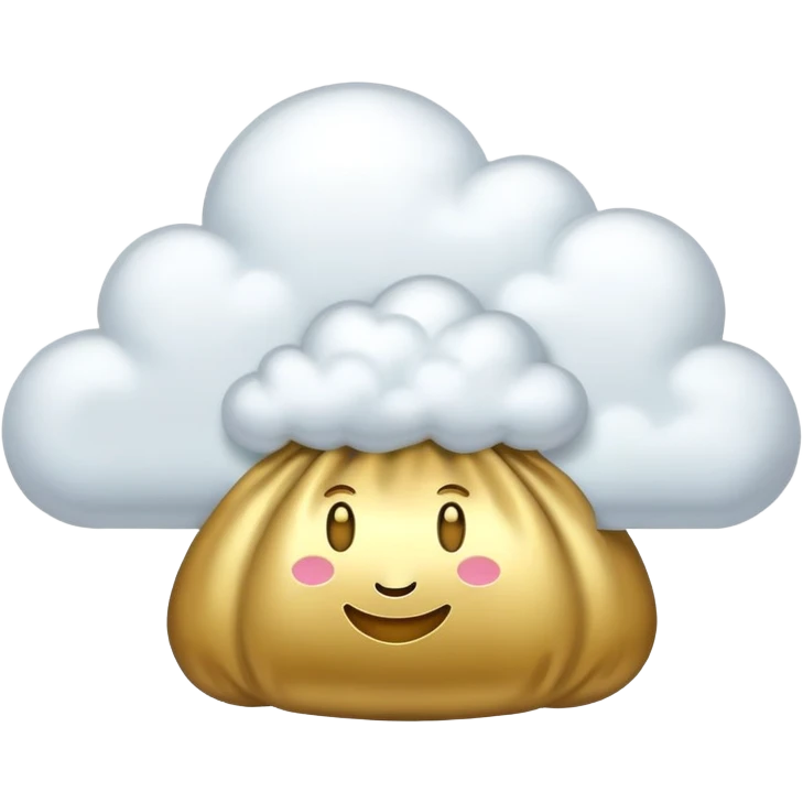 money bag on cloud emoji