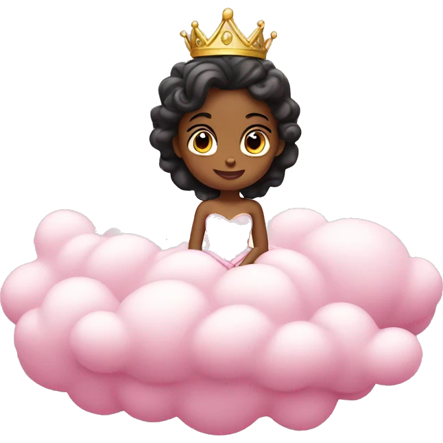 A princess on a floating pink cloud emoji