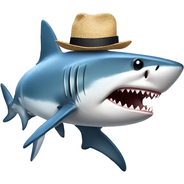 Shark with a hat emoji