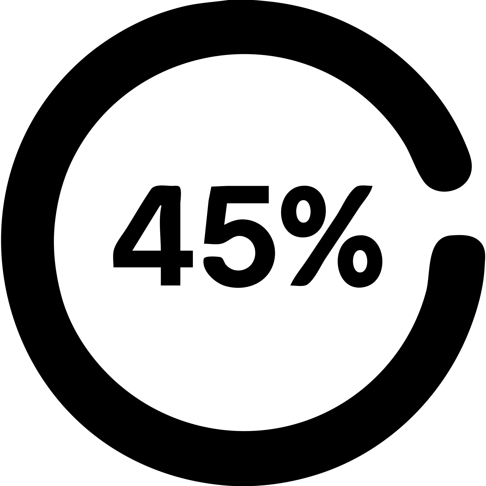 A loading icon in a black filled icon style, with a percentage. emoji