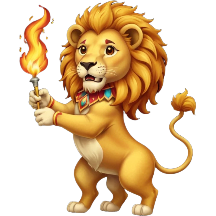 lion  vintage-circus-performer-spitting-fire emoji