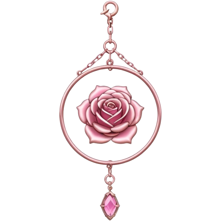 Rose-pink-metal-chained romantic delicate fine pretty suncatcher  emoji