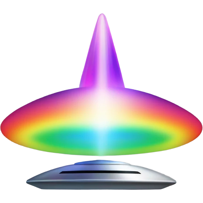 Ufo beaming a rainbow ray emoji