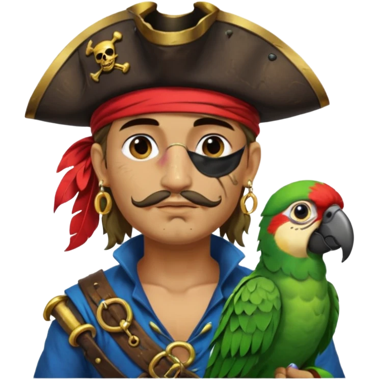 pirate and parrot emoji