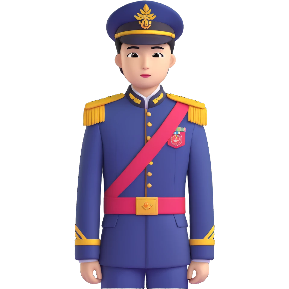 Military academy student with fantasy asian inspired uniform emoji