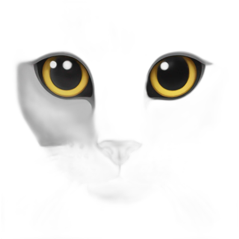Black cat white empty eyes emoji