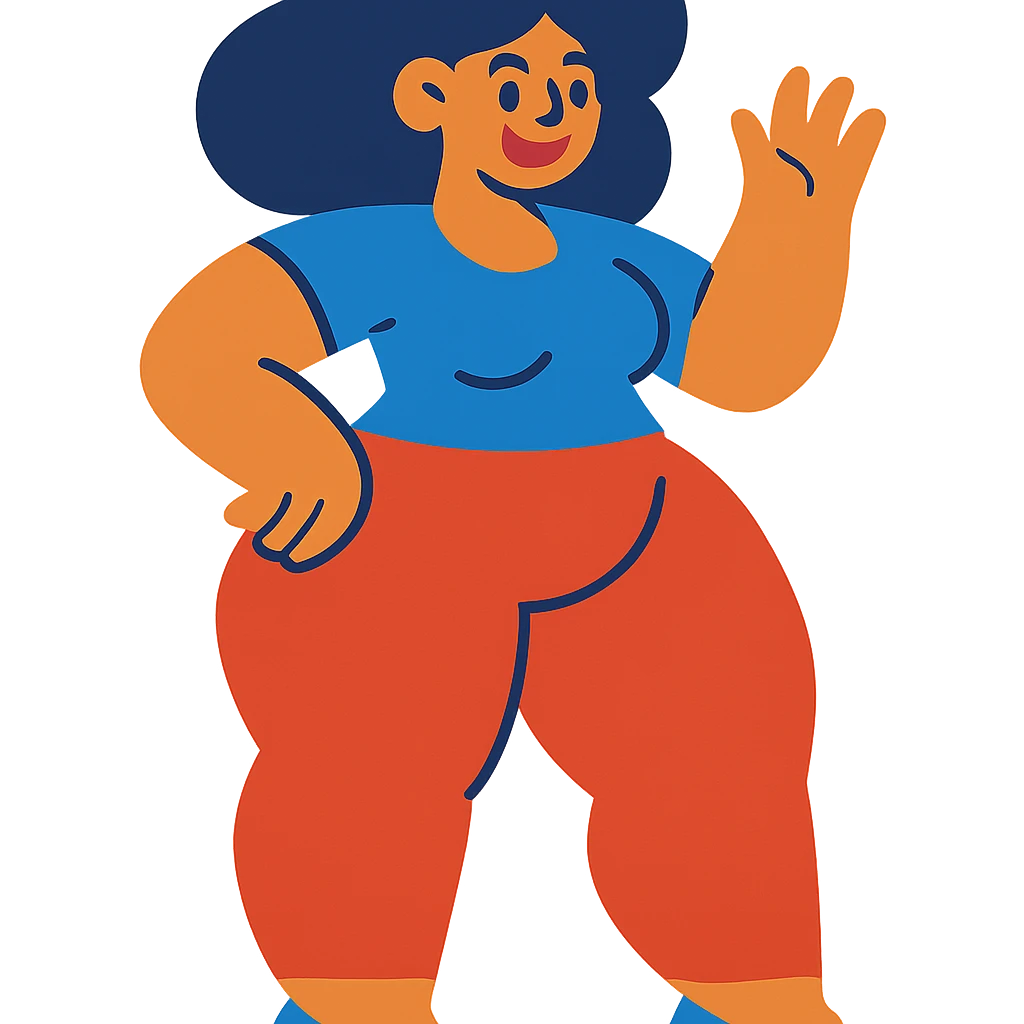 woman with exaggerated proportions emoji