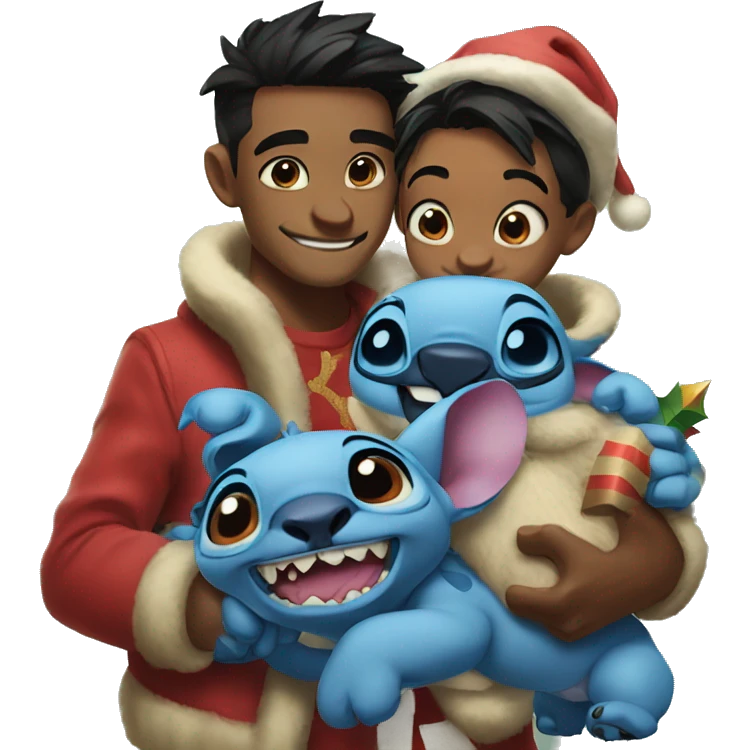 Leo and stitch Christmas  emoji