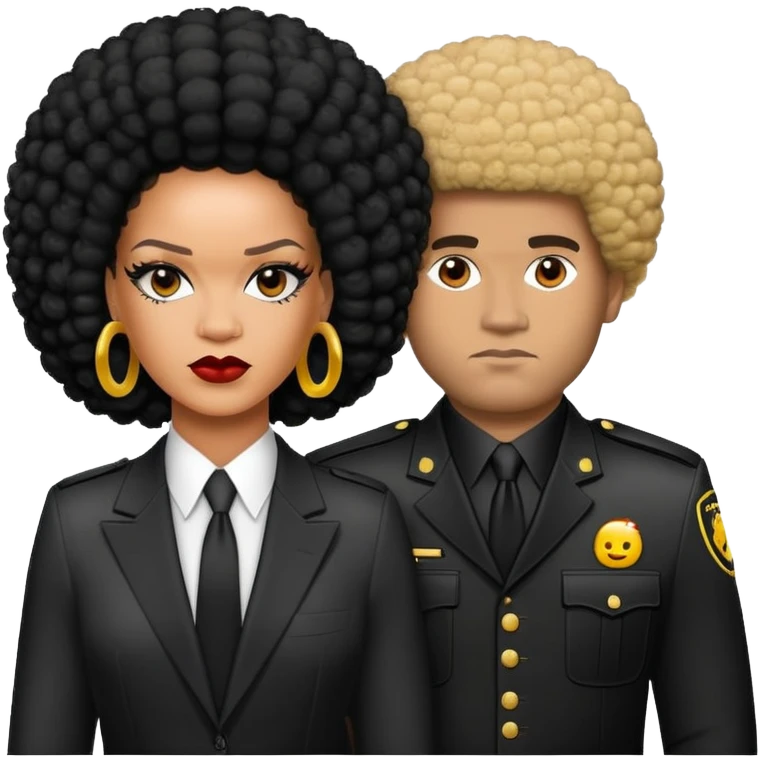 Mache mir Rihanna Emoji mit einem bodyguard mit Afro  emoji