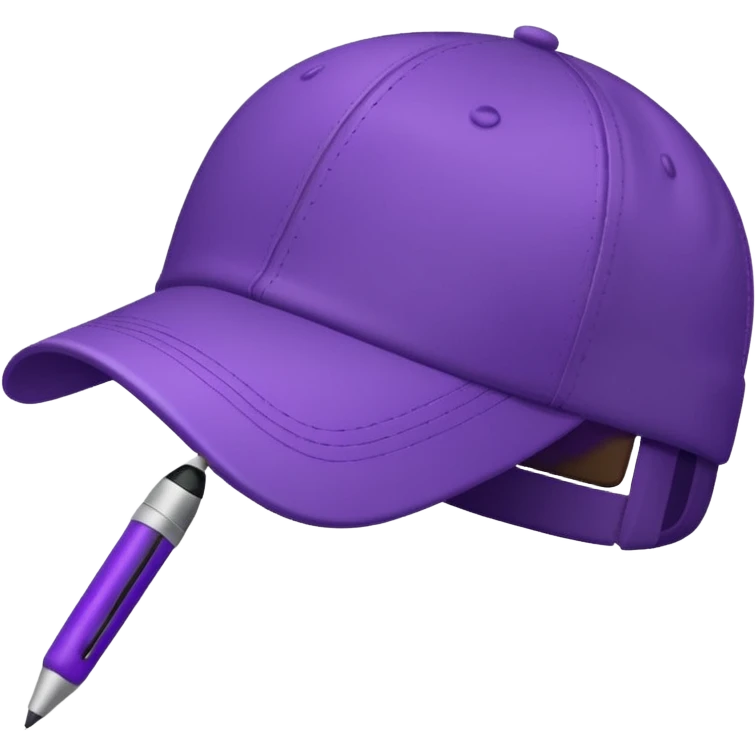 A plastic brown ball cap and the long rectangle purple. (With a pen) And looks like a BFDI style emoji