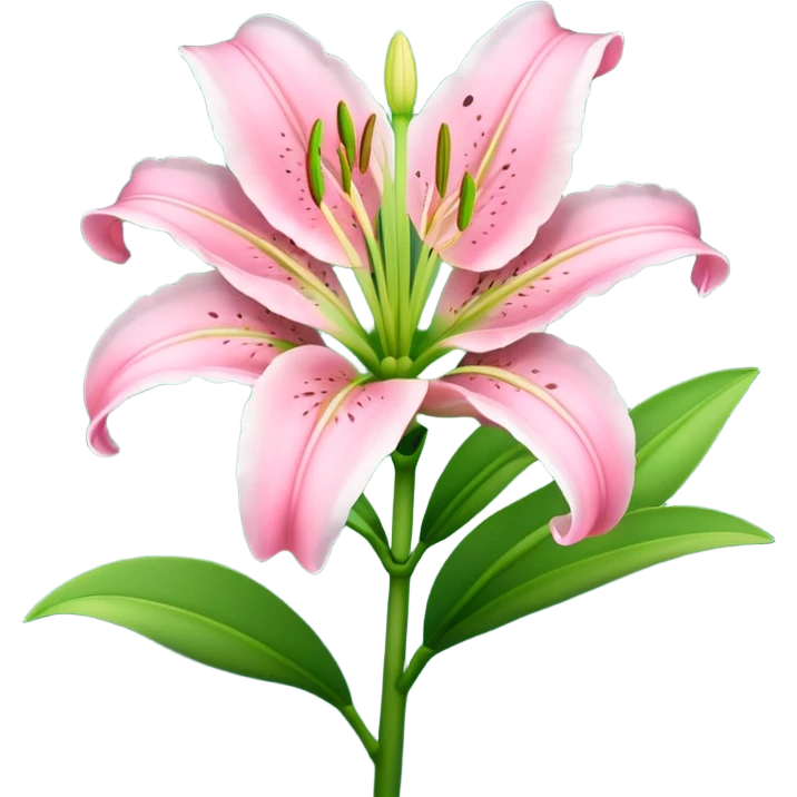 pink Lily flower stem emoji