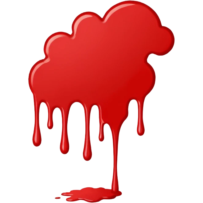 paint splatter, spilled paint, red color. emoji