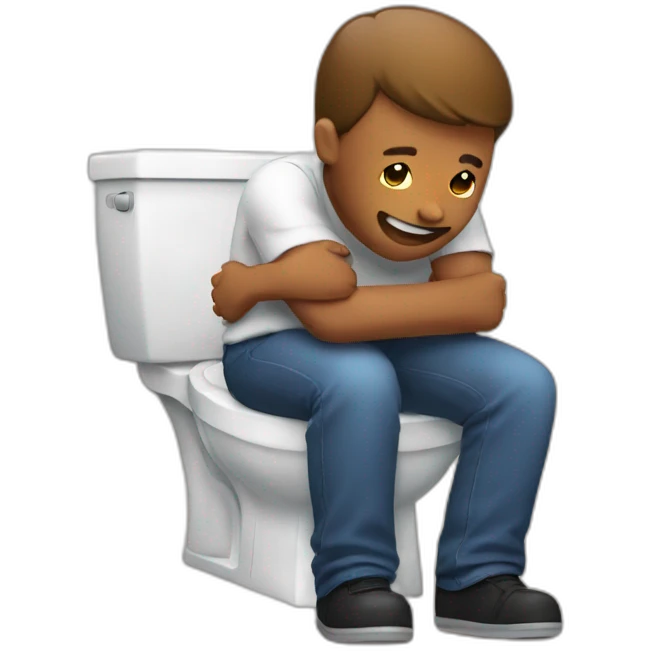 guy hugging toilet emoji
