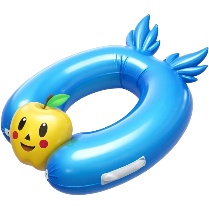 3D render of Water Wings made of shiny inflatable vinyl, visible seam lines, air valve, highly reflective plastic texture, pool toy aesthetic, Apple emoji style, isolated on white background --v 6.0 emoji