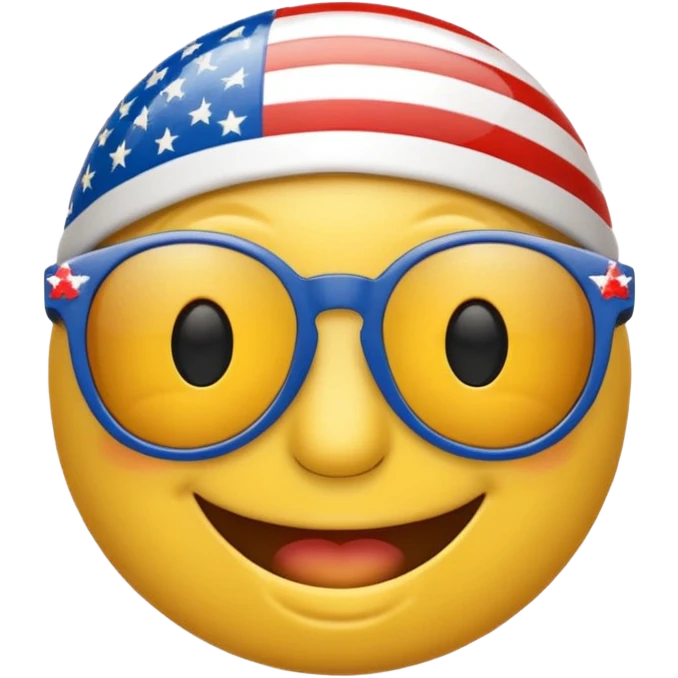 Smiley emoji wearing 4th of July sunglasses  emoji