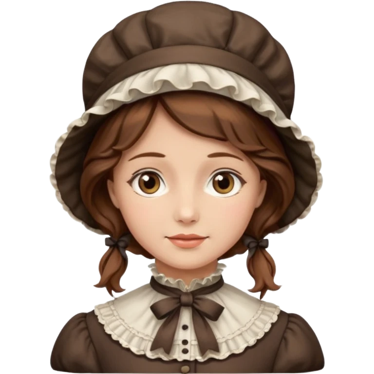 victorian lady face with brown hair emoji