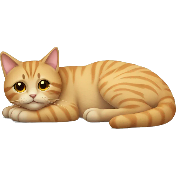 Cat laying on the floor  emoji