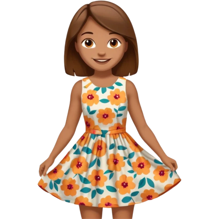 Woman Twirl summer circle dress emoji
