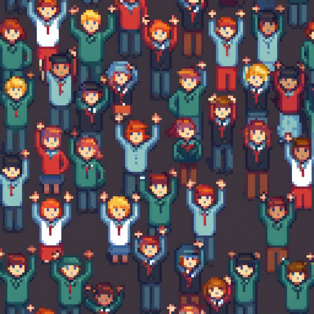 students raising hands emoji