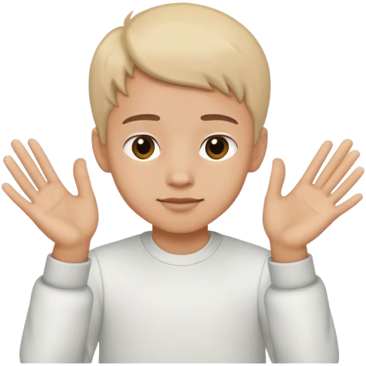 A boy making his hands like this 🤙 emoji