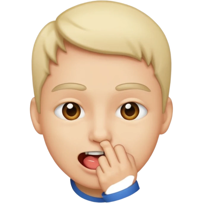 make a face biting their finger emoji