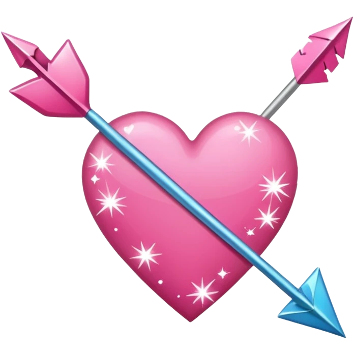 Genera un sticker tipo phone OS, un corazón rosa con una flecha y brillos emoji