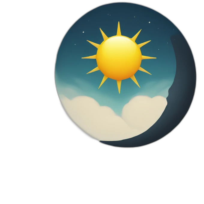 Half side moon and half side sun emoji emoji